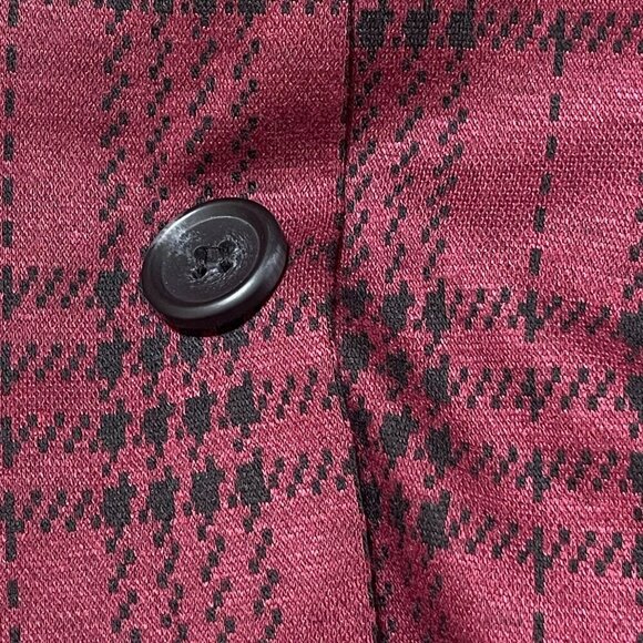 Charmed Hearts Pinafore Dress Burgundy Black Button Size L Large Mini - Picture 5 of 7